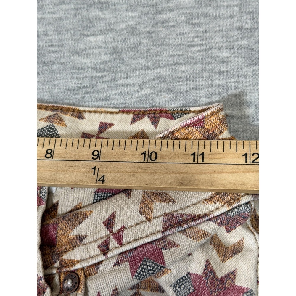 We The Free Jeans Womens 25 Multicolor Skinny Mid Rise Tribal Print Raw Hem‎ - Picture 8 of 14